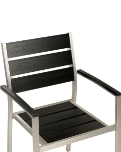 Set di 6 sedie da giardino VERNIO Nero/Argento