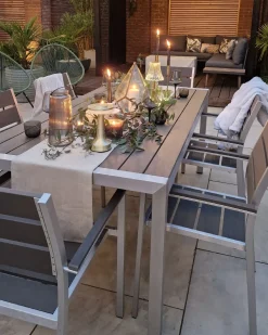 Set di 6 sedie da giardino VERNIO Nero/Argento