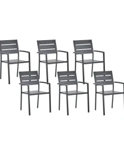 Set di 6 sedie da giardino VERNIO Nero
