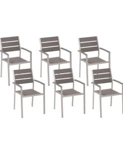 Set di 6 sedie da giardino VERNIO Grigio