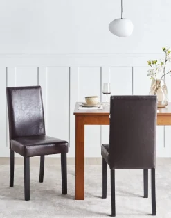 Set di 2 sedie da pranzo BROADWAY Pelle sintetica Marrone scuro