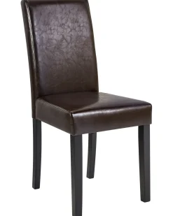 Set di 2 sedie da pranzo BROADWAY Pelle sintetica Marrone scuro