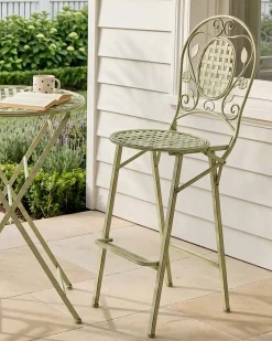 Set di 2 sgabelli da bar per giardino BIVIO Pieghevole Metallo Verde chiaro