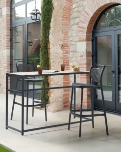 Set di 2 sgabelli da bar per giardino CELLENO Nero