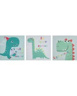 Set di 3 tele BINGUI Motivo per bambini 30 x 30 cm Multicolore