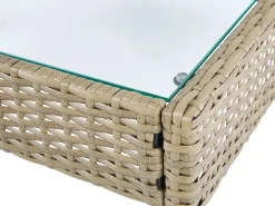 Set divani con tavolino MARSALA Rattan sintetico (PE) Marrone chiaro