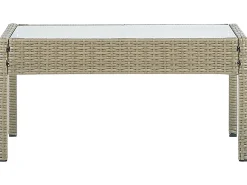 Set divani con tavolino MARSALA Rattan sintetico (PE) Marrone chiaro