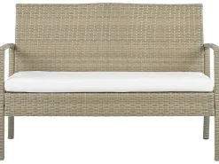 Set divani con tavolino MARSALA Rattan sintetico (PE) Marrone chiaro