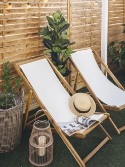 Set di 2 vasi da fiori in vimini BITOLA Rattan sintetico (PE) 40/48 cm Marrone