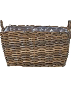 Set di 2 vasi da fiori in vimini ORMOS Rattan sintetico (PE) 53/59 cm Marrone