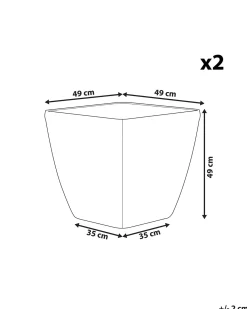 Set di 2 vasi per piante ASTRAS 50 cm Argento