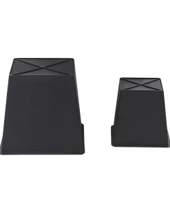 Set di 2 vasi per piante BERBERIS Rattan sintetico (PE) 34/45 cm Nero