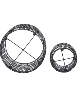 Set di 2 vasi per piante BRODIEA Rattan sintetico (PE) 26/45 cm Nero