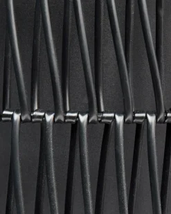 Set di 2 vasi per piante BRODIEA Rattan sintetico (PE) 26/45 cm Nero