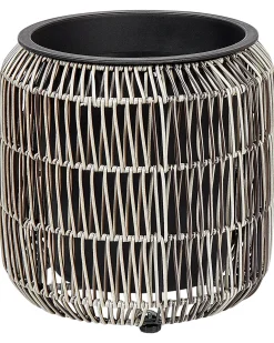 Set di 2 vasi per piante BRODIEA Rattan sintetico (PE) 26/45 cm Marrone chiaro