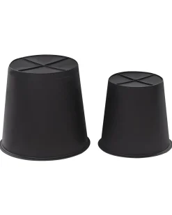 Set di 2 vasi per piante CEDRUS Rattan sintetico (PE) 37/45 cm Marrone