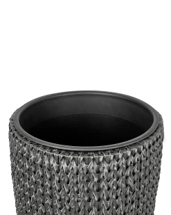 Set di 2 vasi per piante CEDRUS Rattan sintetico (PE) 37/45 cm Nero