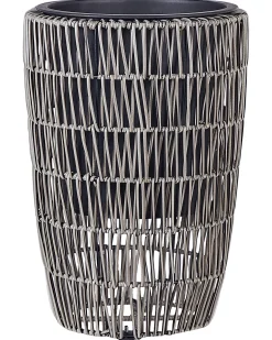 Set di 2 vasi per piante CHELONE Rattan sintetico (PE) 26/34 cm Marrone