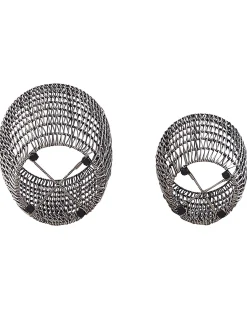 Set di 2 vasi per piante CHELONE Rattan sintetico (PE) 26/34 cm Marrone