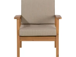 Set salotto da giardino con tavolo e pouf 4 posti MANILA Legno d'acacia Marrone chiaro