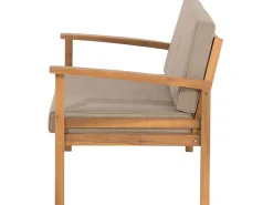Set salotto da giardino con tavolo e pouf 4 posti MANILA Legno d'acacia Marrone chiaro