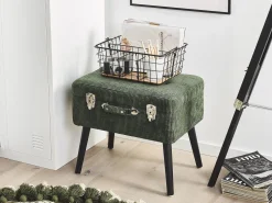 Sgabello contenitore MALLARD Velluto a coste Verde scuro