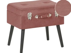 Sgabello contenitore MALLARD Velluto a coste Rosa