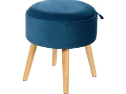 Sgabello contenitore NEELY Velluto Blu marino