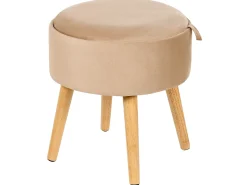 Sgabello contenitore NEELY Velluto Beige