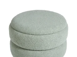 Sgabello contenitore OKATON Bouclé Verde