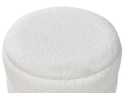 Sgabello contenitore OKATON Bouclé Bianco