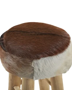 Sgabello da bar WALTON Pelle naturale Marrone