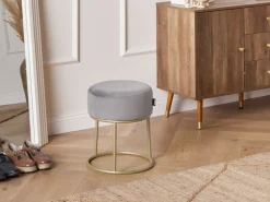 Sgabello DELCO Velluto Grigio
