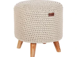 Sgabello Macramè MARDAN Cotone Beige