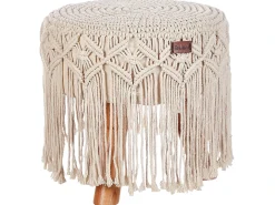 Sgabello Macramè NAWABAD Cotone Beige