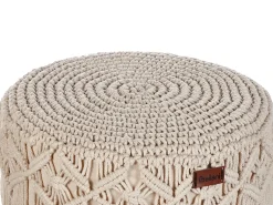 Sgabello Macramè NAWABAD Cotone Beige