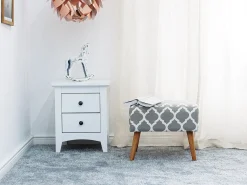 Sgabello MANTEO Cotone Grigio chiaro