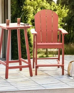 Sgabello da bar da giardino ADIRONDACK Materiale sintetico Rosso
