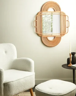 Specchio ALCORN 70 cm 90 cm Rattan Naturale