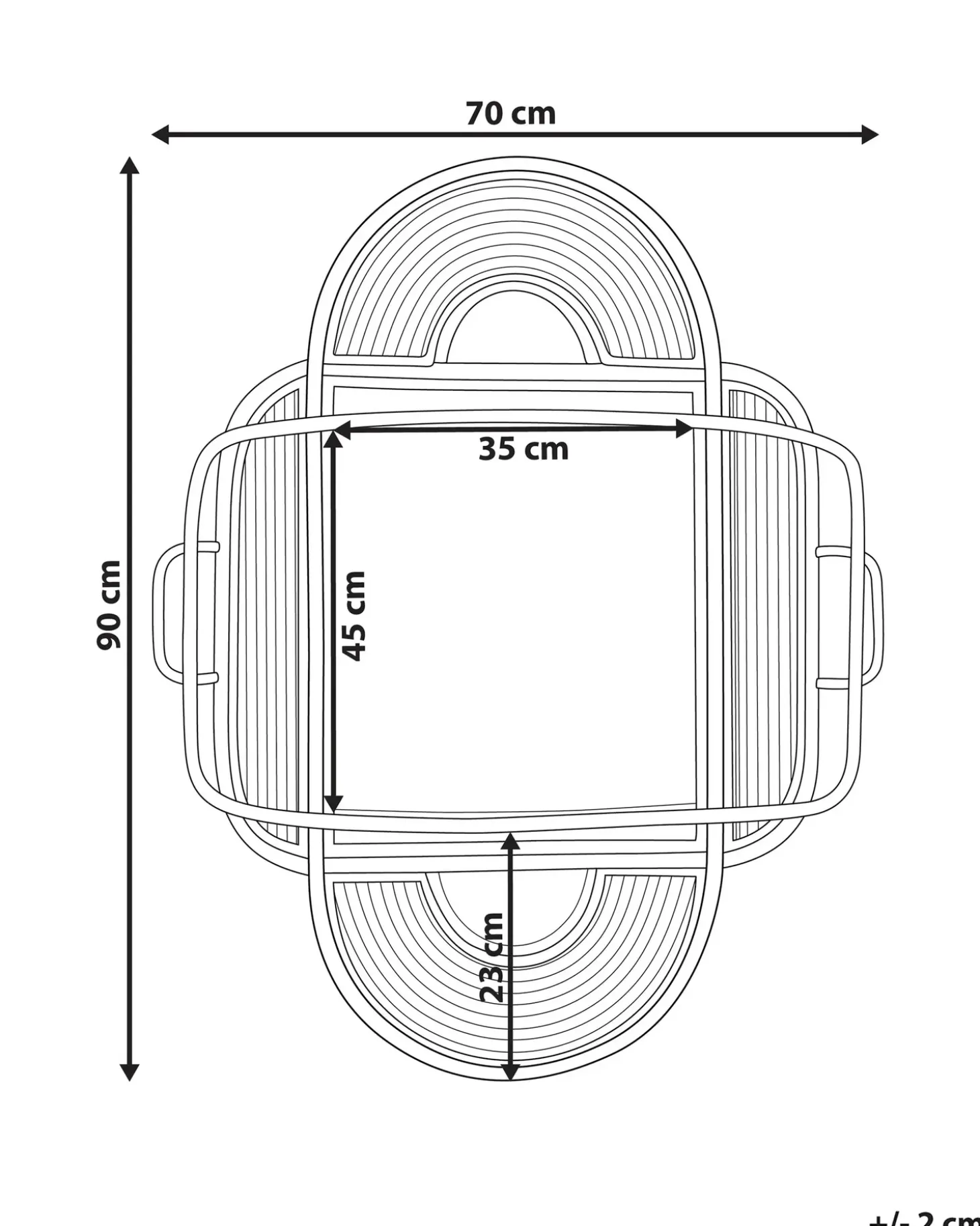Specchio ALCORN 70 cm 90 cm Rattan Naturale