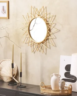 Specchio AROEK 61 cm 61 cm Rattan Naturale