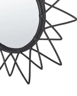 Specchio AROEK 61 cm 61 cm Rattan Nero
