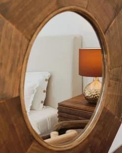 Specchio ASEM 60 cm 60 cm Legno di pioppo Marrone