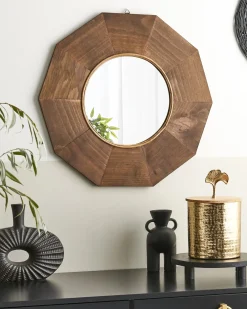 Specchio ASEM 60 cm 60 cm Legno di pioppo Marrone