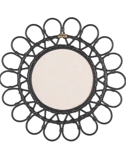 Specchio BABAI 60 cm 60 cm Rattan Nero