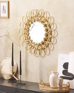 Specchio BABAI 60 cm 60 cm Rattan Naturale