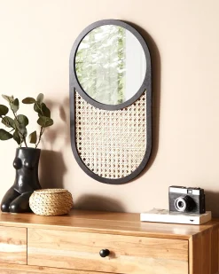 Specchio BALEAL 30 cm 56 cm Rattan Naturale