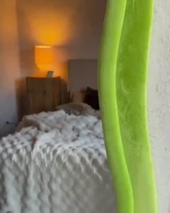 Specchio BEAUNE 56 cm 160 cm Velluto Verde