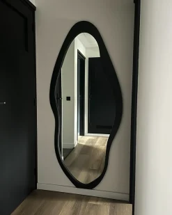 Specchio BLET 80 cm 180 cm Legno di Paulownia Nero