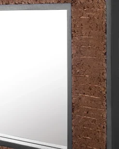 Specchio BOISE 60 cm 60 cm Legno di teak Marrone scuro